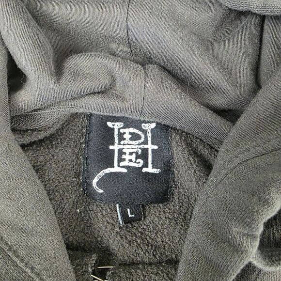 Vtg Y2K Ed Hardy Pullover Distressed Unisex Mens Size Large Gray - Picture 4 of 13